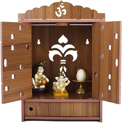 MURAL structure to hang in MDF PRAHA wood with POOJA MANDIR (Wooden) door.. Discover shopping made effortless with DIAYTAR NIGERIA's comprehensive platform and quick shipping.