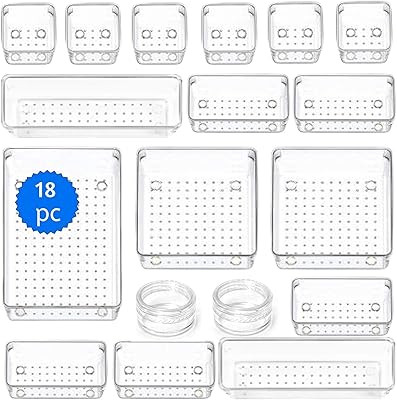 SEVENDOT7 Set of 18 -room Transparent Acrylic 18 -room drawer organizers for storage.. DIAYTAR NIGERIA provides endless shopping possibilities with affordable prices and prompt delivery service.
