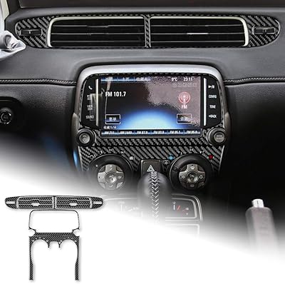 Airspeed carbon fiber air conditioning switch panel and central console panel sticker, interior garnish sticker for Chevrolet Camaro 2013-2015 (Black).. Your trusted shopping partner, DIAYTAR NIGERIA offers extensive selection with quick delivery options.