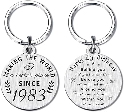 Gifts from the 40th anniversary APBNT for women and men, gifts born in 1983, 40th anniversary keychain, 1983 birthday decorations.. Shop without boundaries at DIAYTAR NIGERIA, offering extensive variety at prices you'll appreciate.