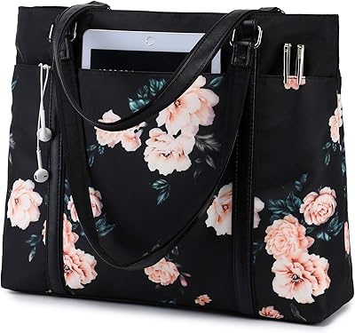 Take-all for laptop, women's workbags, floral handbag, shoulder shoulder bag, suitable for a 15.6-inch laptop.. DIAYTAR NIGERIA brings the market to your fingertips with affordable prices and swift delivery services.