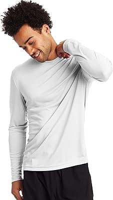 T-shirt Hanes Cool Dri with long sleeves upf 50+ for men (package of 2).. Your trusted shopping partner, DIAYTAR NIGERIA offers extensive selection with quick delivery options.