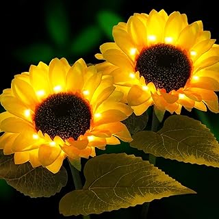 Outdoor garden solar lamps, 2 solar lights of garden flowers, waterproof sunscreen, decorative garden lights, sunflower sunlight, patio, allée, fence.. DIAYTAR NIGERIA delivers value, variety, and convenience with our nationwide 5-8 day shipping.