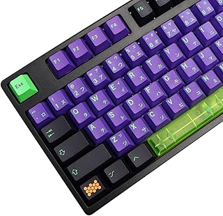 EVA-01 key caps, Molgria collection 134 Evangelion Unit-01, PBT Violet Green keyboard, Cherry Dye MX 104/87/74/61 60% keyboard.. DIAYTAR NIGERIA: Your trusted partner for affordable online shopping with reliable delivery timeframes.