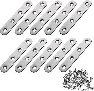 10 pieces 75x16mm right flat stainless steel support, right flat stainless steel support for repair and repair with fixing support connector with 40 screws.. Enjoy deals you can’t resist and delivery you can trust — DIAYTAR Nigeria.
