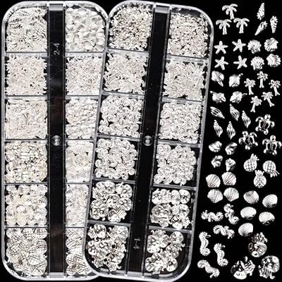 1,200 metal filling pieces on the ocean theme, 15 styles, resin filler supplies in copper alloy, accessories for the manufacture of resin jewelry, nail decoration (silver leaf).. DIAYTAR NIGERIA: Where affordability meets variety, with thousands of products delivered in less than 8 days.