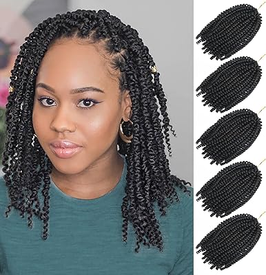 Package of 5 twenty 8 -inch spring hair, soft hair in synthetic fibers, shaded crochet braids at low temperature (8 inches, 1b).. DIAYTAR NIGERIA delivers what you want at prices you'll love, all within 5-8 days nationwide.