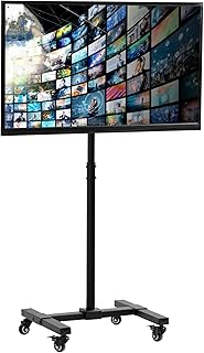 VIVO portable TV cabinet for LCD LED flat screen from 13 to 42 inch, rotating floor support with adjustable height with stand-tv07W casters.. Experience shopping satisfaction with DIAYTAR NIGERIA's vast selection and budget-friendly delivery options.