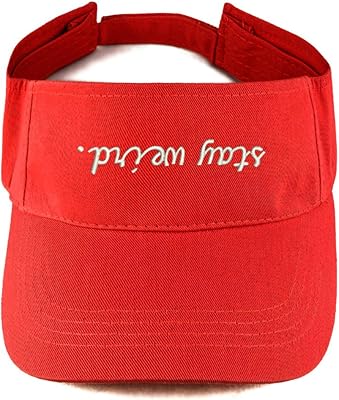 Trendy clothing store Stay Weird Visor Adjustable 100 % Cotton Embroidered - Red.. Experience the ease of one-stop shopping with DIAYTAR NIGERIA's diverse catalog and nationwide delivery.
