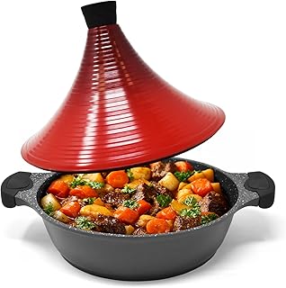 Marmite with Moroccan Tagine Gouges - Induction - Auto -braining non -stick cover 28 cm - Tasty and aromatic tagine for slow cooking of pork, poultry, fish and more.. From Lagos to Kano, DIAYTAR Nigeria delivers across Nigeria in days.