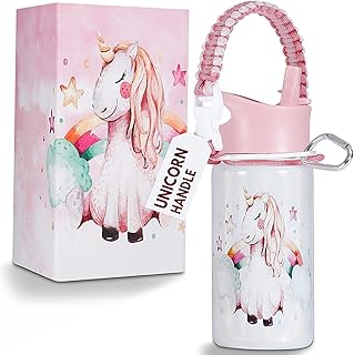 Unicorn water bottle with iridescent glitter finish - children's water bottle - School supplies for children - White bottle with pink lid, pink unicorn handle and cute unicorn image - North Arctic.. From household needs to gadgets, DIAYTAR Nigeria has it all.