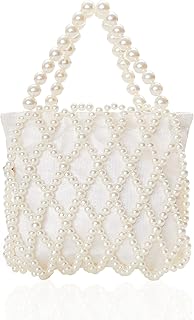 Handbag in pearls for women - formal evening bag in pearls with interior bag for wedding.. DIAYTAR NIGERIA transforms online shopping with competitive prices and dependable nationwide delivery.