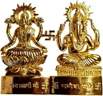 4 "Ganesh statue Plated gold laxmi spiritual idol diwali Puja Murti for gift.. From kitchen tools to phones — DIAYTAR Nigeria ships it all in a week.