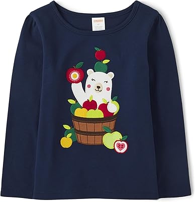 T-shirt embroidered with long sleeves for little girl (lot of 1).. DIAYTAR NIGERIA makes online shopping accessible to all with budget-friendly prices and reliable delivery.