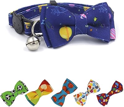 Cat necklace with detachable butterfly tie bell and adjustable, safe, durable and removable collar, ideal for kittens and small dogs (universes, simple).. Your trusted e-commerce destination, DIAYTAR NIGERIA offers extensive variety with reliable shipping.