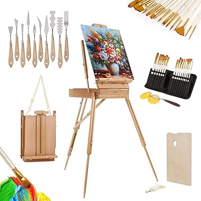 & Magnificent luxury acrylic painting set with French wooden easel.. DIAYTAR NIGERIA brings affordable shopping solutions to every corner of Nigeria in just 5-8 days.