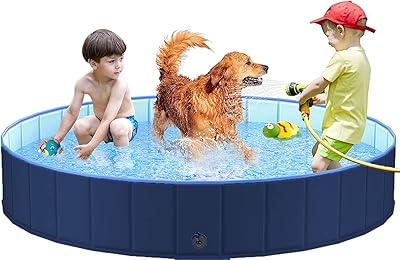 Foldable swimming pool for Skaid dogs - Foldable outdoor pool in hard plastic for children, non -slip, for small and large dogs and cats (160 x 30 cm, navy blue).. DIAYTAR NIGERIA: Where value meets variety with reliable nationwide delivery in under 8 days.