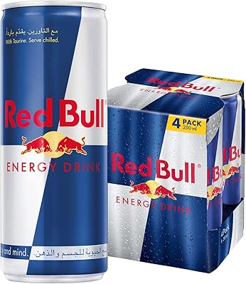 Red Bull energy drink, 250 ml (package of 4).. DIAYTAR NIGERIA makes online shopping accessible to all with budget-friendly prices and reliable delivery.