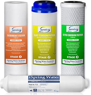 E-SPRING F4 spare filter cartridge kit for standard inverse osmosis systems with another coal filter for 6 months, F4, white, 4 rooms.. Shop quality and variety at unbeatable prices on DIAYTAR Nigeria — delivery in under 8 days.