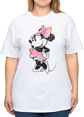 T-shirt Minnie Mouse Large Size for Women 100 % Cotton (White, 4x).. DIAYTAR NIGERIA combines affordability with convenience, delivering your purchases within 5-8 days.