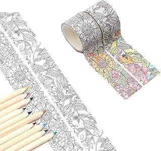 Washi ribbon, 2 ribbon rolls Washi Flower Yakdon, ribbon 30 mm wide, DIY paint tape, paint paper ribbon, DIY calculation, decorative ribbon coupé and glued.. DIAYTAR NIGERIA brings the marketplace to every Nigerian home with affordable prices and quick delivery.