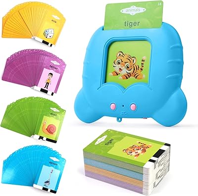 Educational speaking flash cards, educational toys for preschool children by Pasion, electronic sound system for children aged 2 to 4, unique gifts | 112 cards 224 visual words and figures of colorful animals (blue tiger).. DIAYTAR NIGERIA: Your trusted e-commerce partner with extensive product choices and affordable delivery.