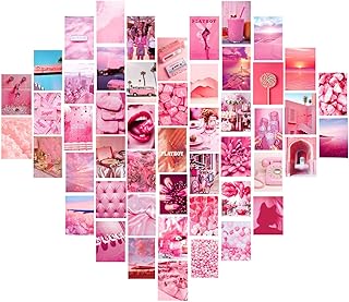 Set of collages of murals for teenage girls, girls and women, impressions of wall art for bedroom - 50 pieces - pink.. Your shopping dreams realized through DIAYTAR NIGERIA's affordable platform with reliable delivery times.