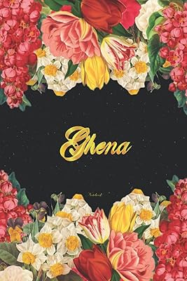 Ghena notebook: Line book/newspaper with personalized name and initial monogram G on the rear cover, floral cover, gift for girls and women.. Shop confidently on DIAYTAR Nigeria — everything you need, delivered quickly.