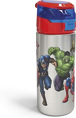 Zack Designs Durable Water Bottle Stainless Steel with Simple Walls with folding lid with thrust button and anti-sucking design, perfect for outdoor sports (19.5 oz, BPA without BPA), 19.5 Oz, Marvel Comics Avengers.. DIAYTAR NIGERIA brings the market to your screen with thousands of affordable products delivered to your door.