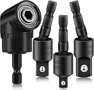 Quality impact socket adapter, set of 4 sockets for electric drill with hexagonal hole adapters with 360 degree stem, 105 -degree right angle fixation, flexible extension head.. DIAYTAR NIGERIA: Revolutionizing how Nigerians shop with affordable prices and prompt delivery services.