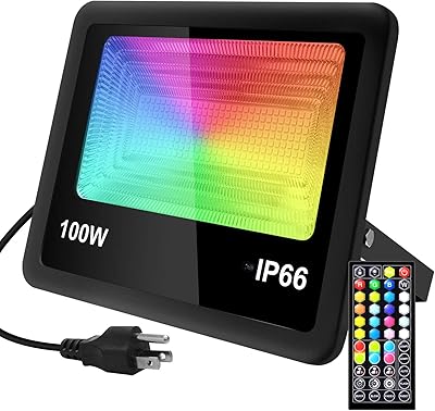Raymond 100W RVB LED projectors, color change projector with remote control, 20 colors, 6 modes, variable intensity, ip66 lighting, waterproof, exterior Christmas garden decoration.. Discover the convenience of DIAYTAR NIGERIA's vast product range delivered affordably in 5-8 days.