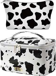 Set of makeup bags, organizer of makeup kits, mini travel toiletry for women and girls, pack of 2 (cute cow print).. Your complete shopping solution, DIAYTAR NIGERIA delivers variety and value within the week.
