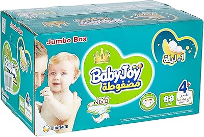 Babyjoy Diamond Pad compressed diapers, large jumbo + size 4+, 88 units, 12 to 21 kg.. Your budget-friendly online marketplace, DIAYTAR NIGERIA delivers a world of products in just 5-8 days.