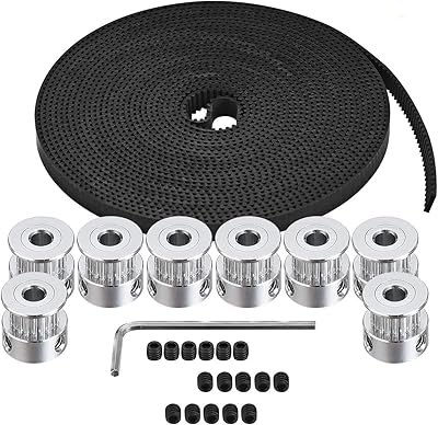 Zilo GT2 distribution pulley, 8 parts distribution pulley 5mm 20 teeth and distribution belt GT2 5m in rubber 2mm 6mm wide with Allen key for 3D printer CNC.. DIAYTAR NIGERIA: Where shopping dreams become reality with affordable prices and prompt shipping.