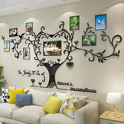 Decorsmart 3D wall stickers removable acrylic, family tree design with inspiring quote for the living room.. DIAYTAR NIGERIA: Where online shopping becomes effortless with budget-friendly nationwide delivery.