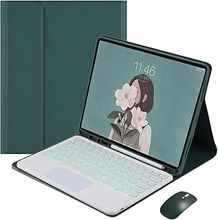 Claloc case with keyboard with tactile pavement and mice for iPad 10th generation (10.9 \ ", 2022), Ipad keyboard 10 generation 10.9 2022, fine and intelligent case of 10.9 inches with removable backlit keyboard, white + dark green.. Experience hassle-free shopping with DIAYTAR NIGERIA's user-friendly platform and prompt delivery service.