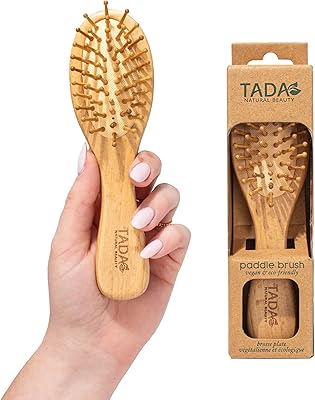 Tada mini hair brush in natural bamboo, mini detangling brush for thick, curly, long and short, wet or dry hair, mini travel brush for men, women and children.. DIAYTAR NIGERIA makes quality accessible to all with our affordable prices and quick delivery service.