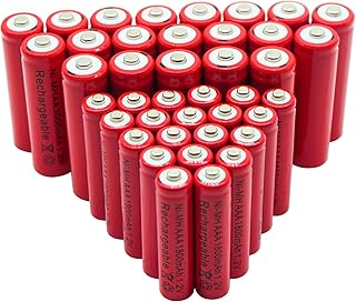 Pack of 20 rechargeable batteries AA 3000 mAh and 20 rechargeable batteries AA 1800 mAh 1.2 V.. DIAYTAR NIGERIA transforms online shopping with competitive prices and dependable nationwide delivery.