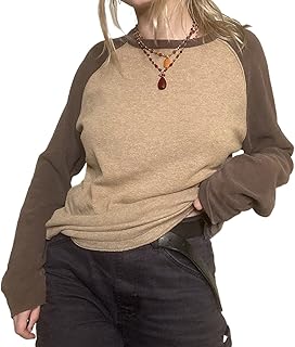 Decatracted shirt with long sleeves for women, classic, round neck, knitted basic sweater, high grunge very core streetwear.. DIAYTAR NIGERIA transforms online retail with our affordable platform and dependable shipping service.
