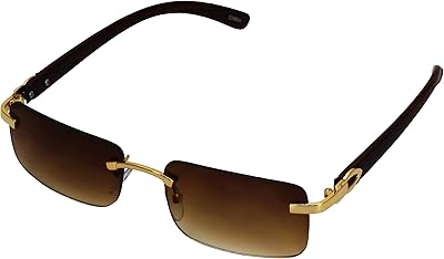 Elite aviator sunglasses with rectangular metal and wood design.. DIAYTAR NIGERIA delivers on every promise with our affordable prices and nationwide delivery service.