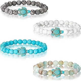 4 Women's Chakra bracelets, sea turtle bead bracelets and healing stone bracelets, 8 mm crystal bracelets, pearl bracelets for yoga and essential oil diffuser, friendship gifts.. DIAYTAR NIGERIA: Bringing quality products to every Nigerian with affordable nationwide delivery.