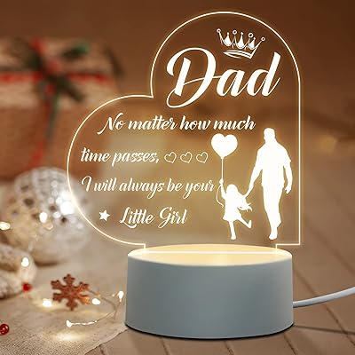 Father's Day gifts for dad from her daughter - birthday gifts for dad, father -daughter gifts for Thanksgiving and Christmas - Personalized acrylic night light with base.. Shop smarter with Nigeria's premier e-commerce platform, featuring affordable products delivered nationwide.