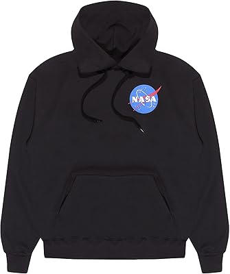 Classic unisex black hooded sweatshirt with NASA logo (1 package).. With DIAYTAR Nigeria, shopping online is easy, affordable, and fast.