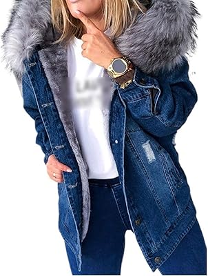Ionikk Women Winter Fur Women Fur Women Denim False Coats False with Long Sleeve Thick Sleeve Affiloche Outwear Vintage Cotton Woman Coat (Color: Hortel, Size: M).. DIAYTAR NIGERIA brings the joy of affordable shopping to your fingertips with delivery in less than 8 days.