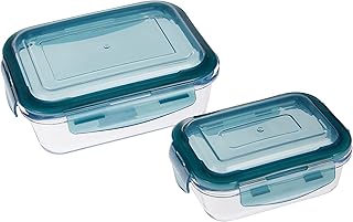 Royalford 2 Pieces Conservation of glass food storage, reusable and hermetic food storage containers with pressure lids, matching colors, 1000 mm and 600 mm, RF9985 model.. DIAYTAR NIGERIA brings the marketplace to every Nigerian home with affordable prices and quick delivery.