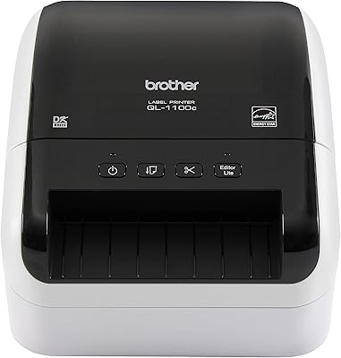 Brother QL-1100C professional thermal label printer, large format, black.. DIAYTAR NIGERIA: Creating access to affordable products for every Nigerian with our swift delivery service.