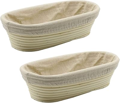 2 pieces 10 "Long oval baking basket Panettone Brotform rattan lining resistant to the dough for professional and amateur bakers.. Shop across categories at DIAYTAR NIGERIA with the confidence of prompt and budget-friendly delivery.