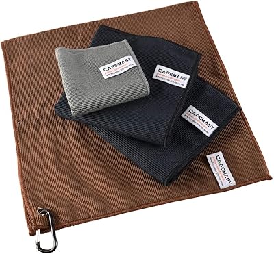 Set of mini barista cleaning towels - 4 pieces of non -abrasive microfiber -microfiber cleaning rags with hook for cleaning the steam wand, coffee machine or barista espresso.. DIAYTAR NIGERIA brings the market to your screen with thousands of affordable products delivered to your door.