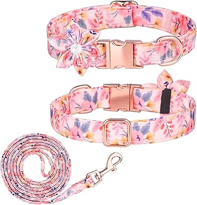 Personalized dog necklace with pretty personalized necklaces for girls and dogs, adjustable dog necklace with removable floral accessories for small, medium and large dogs (m: length 31-50 cm, width 2 cm, pink).. Shop without limits at DIAYTAR NIGERIA and receive your purchases at budget prices within the week.