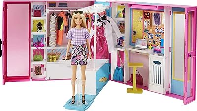 Barbie Dream Closet with a blonde doll and more than 25 pieces, including 4 outfits, a gift for children from 3 to 7 years old, GBK10.. DIAYTAR NIGERIA: Where shopping dreams become reality with budget-friendly prices and prompt delivery.
